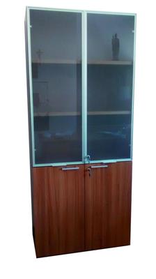 LIBRERIA ANTE BASSE LEGNO E ALTE VETRO DIM.90X45X194H