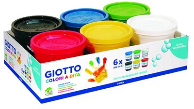 COLORI A DITA GIOTTO - 6 COLORI DA 200g