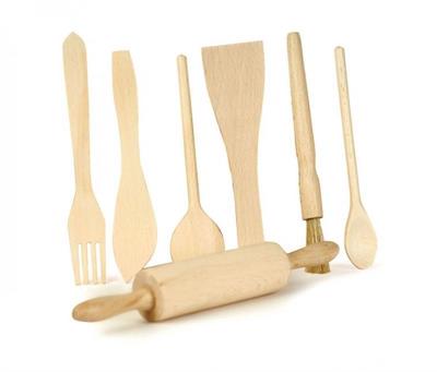 SET DI 7 ATTREZZI DA CUCINA IN LEGNO